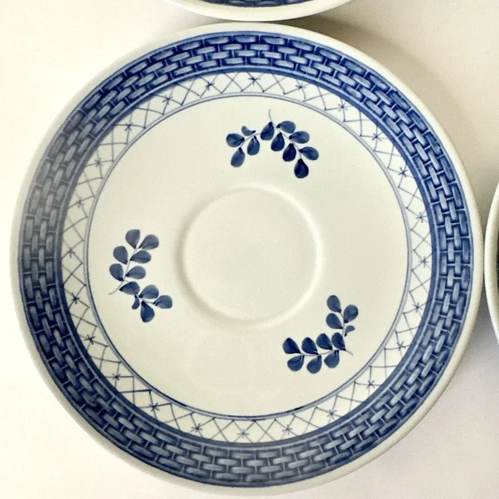 Set Of 4 Royal Copenhagen Dennark‎ Tranquebar Blue Saucer Plates 957